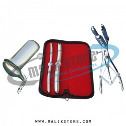 Hegar uterine dilator set 2pieces 9-10, 17-18, mathieu speculum, collin large